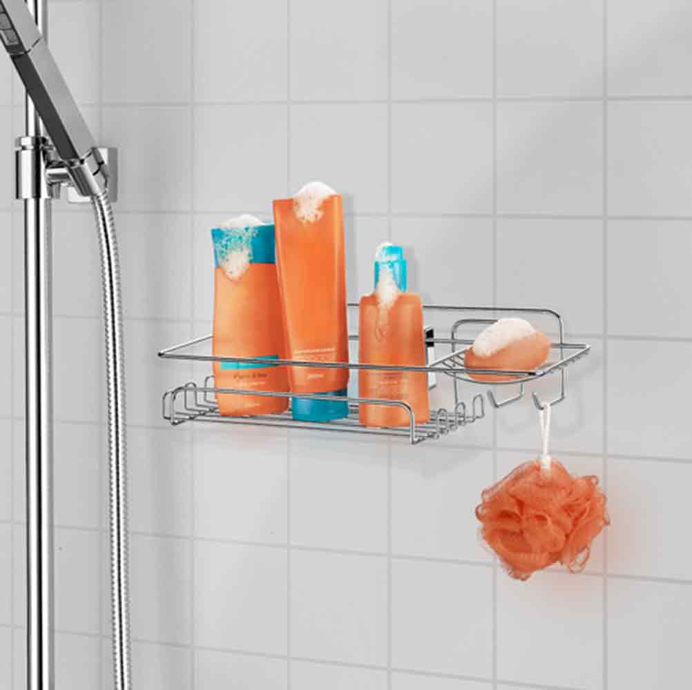 TAILI Bathroom Shower Caddy with 2 Suction Cups- Shower Corner Shelf -  Restroom Organizer -Kitchen Spice Rack Storage Shelf - Bathroom Shampoo  Organizer Storage Holder - Bathtub Storage Shelf 